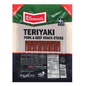 Klement's brand page
		7.2 oz Teriyaki Sticks