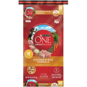 Purina One
				40 lb Smartblend Chicken & Rice Dry Dog Food