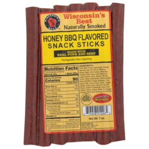 Wisconsin's Best brand page
		7 oz Honey BBQ Snack Stick Pack