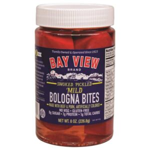 Bay View brand page
		8 oz Pickled Bologna Bites