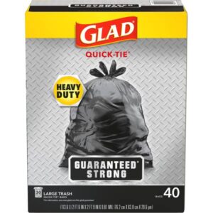 Glad
				40-Count 30 Gallon Black Trash Quick-Tie Trash Bags