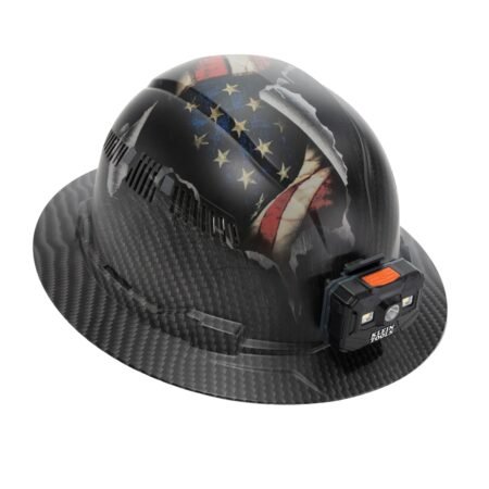 Klein Tools 60347FS Hard Hat, Freedom Series KARBN Pattern, Vented Full Brim, Class C