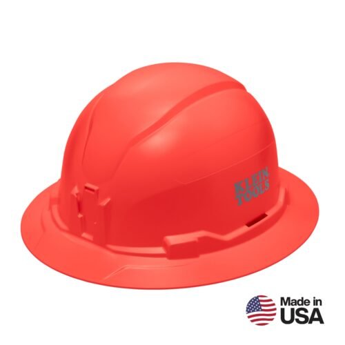 Klein Tools 60860BR Hard Hat, Non-Vented, Full Brim Style, Orange