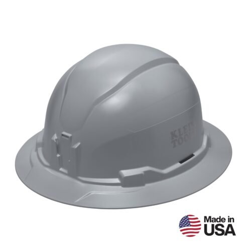 Klein Tools 60863BR Hard Hat, Non-Vented, Full Brim Style, Gray