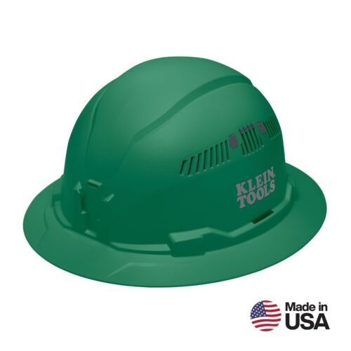 Klein Tools 60941 Hard Hat, Vented, Full Brim Style, Green