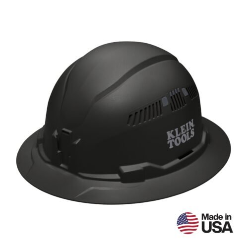 Klein Tools 60961 Hard Hat, Vented, Full Brim Style, Black