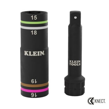 Klein Tools 6513MQS KNECT Quad-4 Heavy-Duty Impact Flip Socket, Metric, 2-Piece