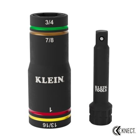 Klein Tools 6513QS KNECT Quad-4 Heavy-Duty Impact Flip Socket, SAE, 2-Piece