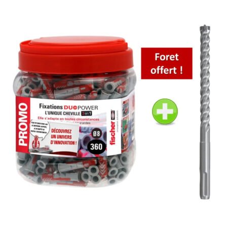 Cheville FISCHER 8x40mm DuoPower 360 pièces
