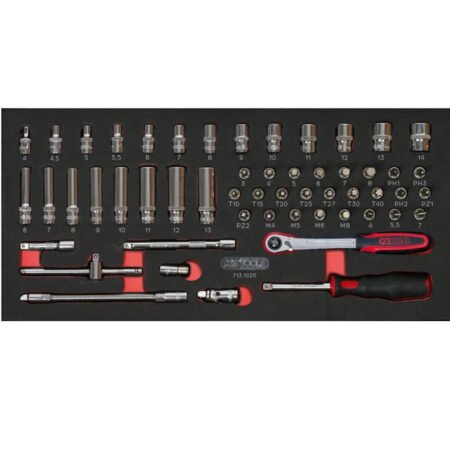 Module de douilles et accessoires ULTIMATE 1/4'', 54 pièces  - KS TOOLS - 713.1020