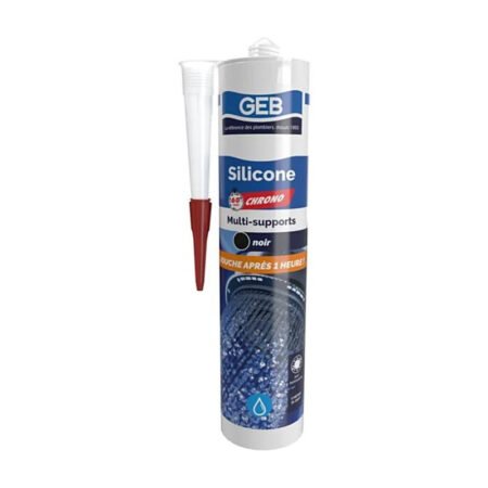 Mastic silicone 60 mn chrono - GEB - 890786 - Noir - Cartouche 280 ml