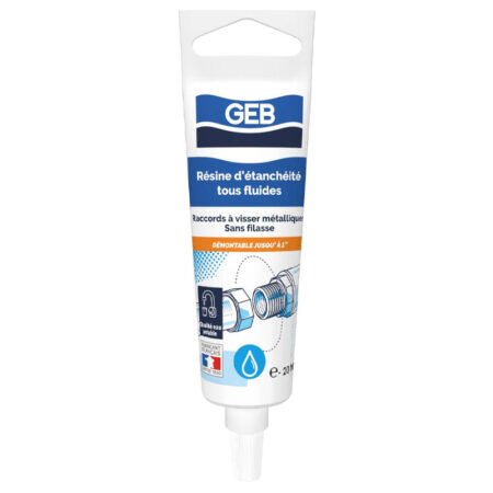 Résine étanchéité tous fluides - GEB - 114672 - Tube 20 ml pegboardable