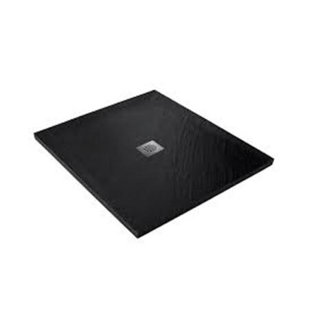 Receveur pierre naturelle graphite noir MARMOX grille carrée centrée