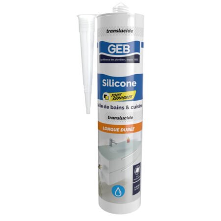 Silicone tous supports - GEB - 590502 - Translucide - Cartouche 280 ml