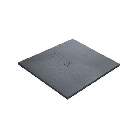 Receveur pierre naturelle ardoise claire MARMOX grille caniveau excentrée