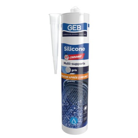 Mastic silicone 60 mn chrono - GEB - 890785 - Gris - Cartouche 280 ml