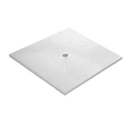 Receveur à carreler MARMOX ultra plat grille carrée centrée et siphon ultra plat