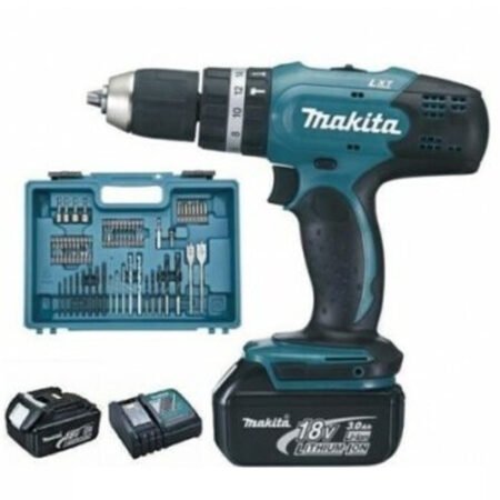 Perceuse à percussion 18V (2x3,0 Ah) dans coffret avec 74 accessoires - MAKITA DHP453RFX4