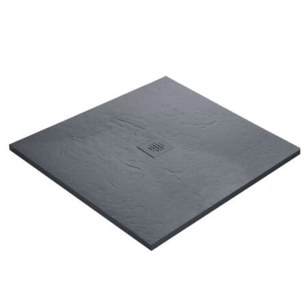 Receveur résine MARMOX imitation marbre noir - grille carrée centrée