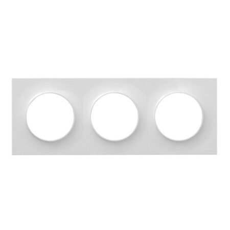 Plaque de finition clipsable  SCHNEIDER Odace S510706 - 3 postes - entraxes Ø 71 mm- blanc